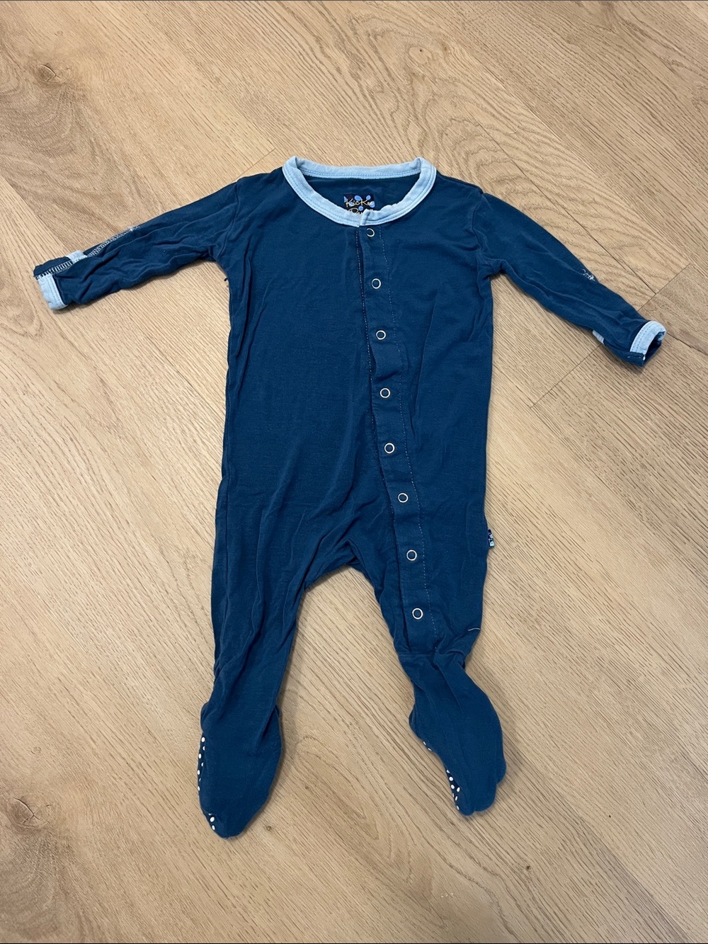 KicKee Pants Navy Long-Sleeve Footed One-Piece Pajamas for Kids
